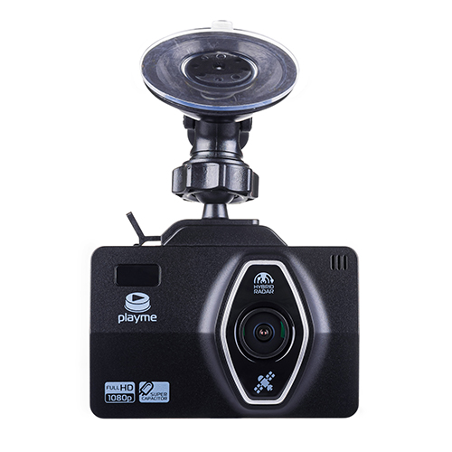 Автомобильное комбо-устройство с GPS-модулем и голосовым оповещением о приближении к полицейским камерам и радарам PlayMe Lite